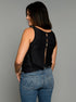 The Tie Back Tank - Black / Grey Texture